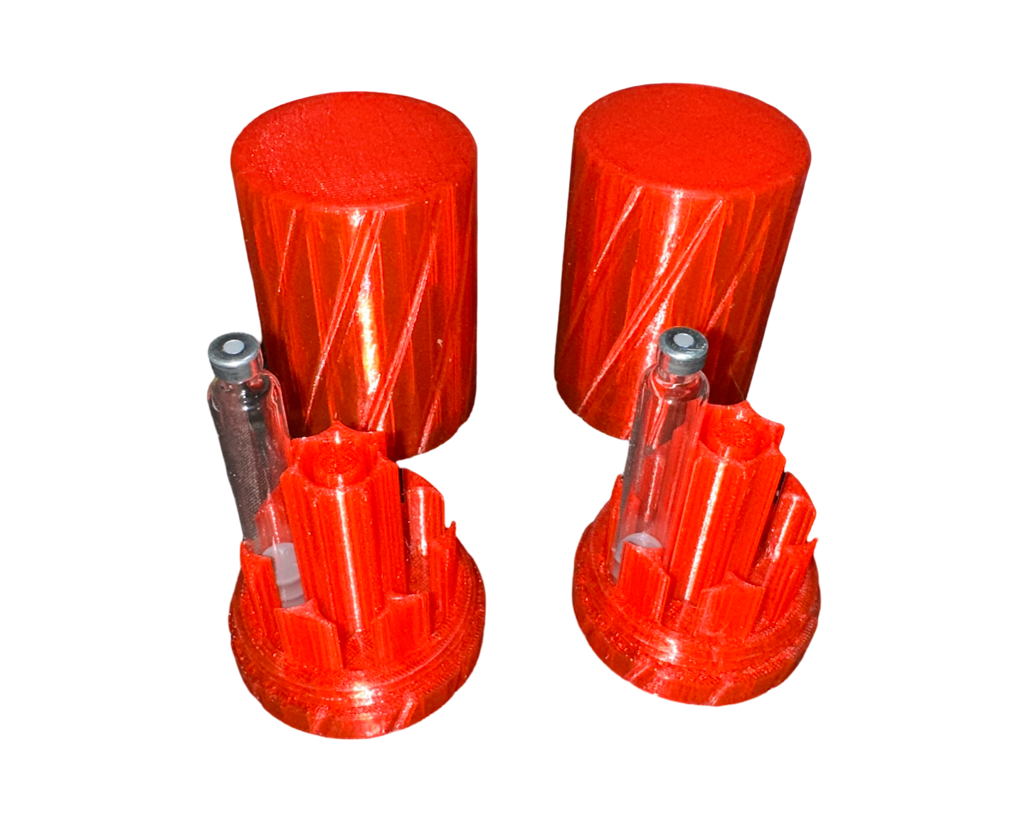 x2 3ml Peptide Pen Cartridge Holder W/Purge - Transparent Red