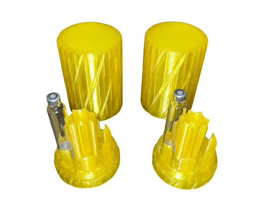 x2 3ml Peptide Pen Cartridge Holder W/Purge - Transparent Yellow